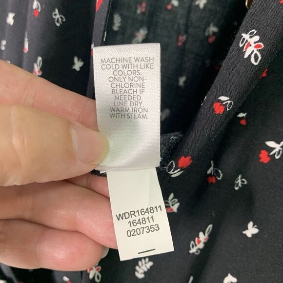 J Jill Floral Tie Front Wide-Leg Jumpsuit Womens Size L Black Red NWT $129 - Picture 8 of 12